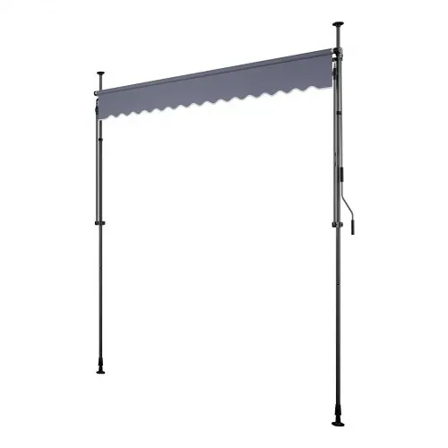 VEVOR Klemmmarkise 300 cm, Höhenverstellbare Markise mit Handkurbel, Terrassenmarkise UPF 80+ Sonnenschutz, Sonnenmarkise, Balkonmarkise, Ideal für Terrasse, Balkon & Garten, Dunkelgrau – Bild 10