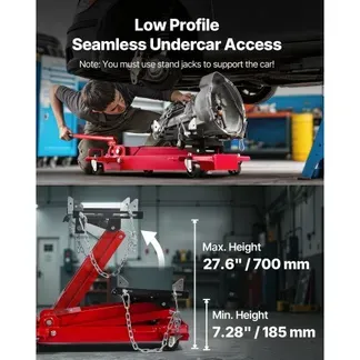 VEVOR Wagenheber mit niedrigem Profil 1 T, hydraulischer Rangierwagenheber mit 18,5–70 cm Hubhöhe & flexiblen 360°-Schwenkrädern, Hochleistungs-Hebebühne für Garage / Werkstatt Rot VEVOR Wagenheber mit niedrigem Profil 1 T, hydraulischer Rangierwagenheber mit 18,5–70 cm Hubhöhe & flexiblen 360°-Schwenkrädern, Hochleistungs-Hebebühne für Garage / Werkstatt Rot