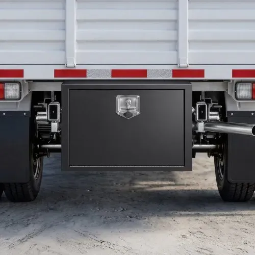 VEVOR Lkw Unterbaubox 762 x 457 x 457 mm Unterflur Staukasten Kaltgewalzter Stahl Wasserdichter Werkzeugkasten mit T-Griff Schloss für Lkw Anhänger Transporter Werkzeugkiste Unterflurkasten Schwarz – Bild 7