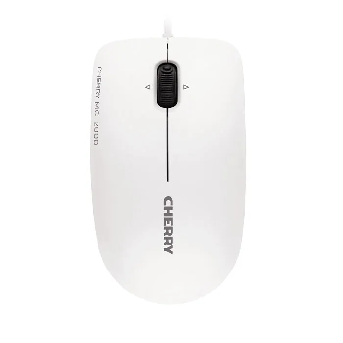 CHERRY MC 2000 Kabelgebundene Maus mit schwenkbarem Rad, Weiß Grau, USB CHERRY MC 2000 Kabelgebundene Maus mit schwenkbarem Rad, Weiß Grau, USB