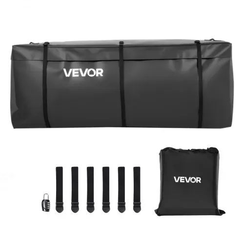 VEVOR Gepäckträgertasche für Anhängerkupplung aus wasserdichtes 840D-PVC (0,453 m³), Gepäcktasche zur Aufbewahrung auf der Ladefläche von Lkws mit verstärkten Gurten für PKW SUVs Vans Schwarz – Bild 8
