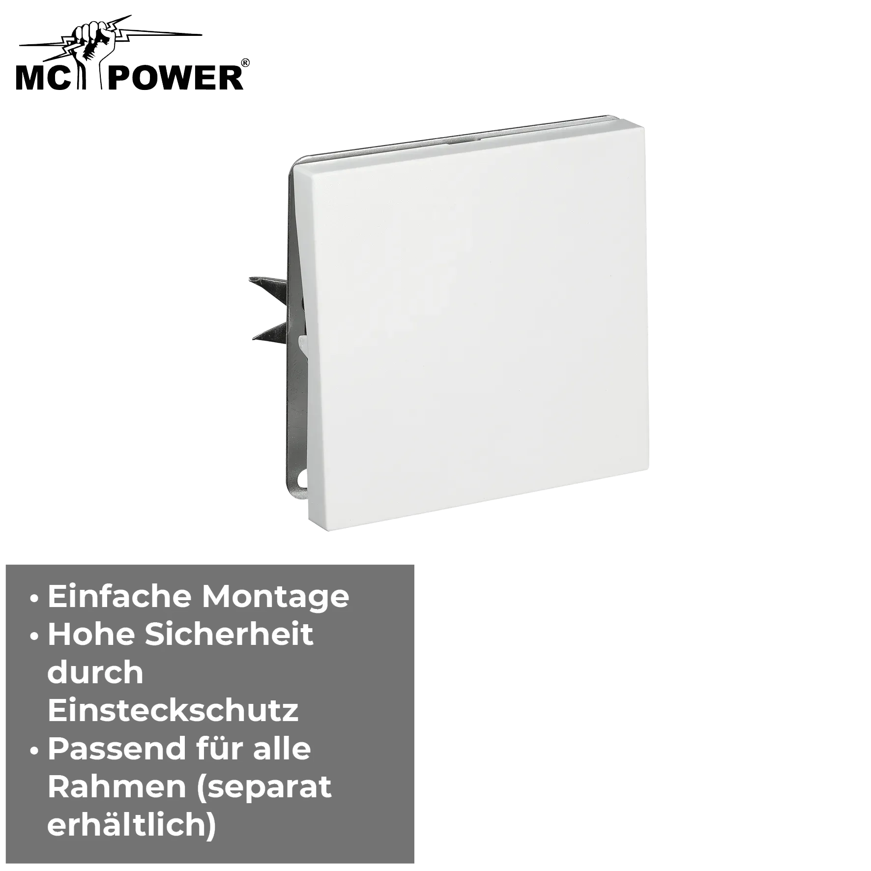 Kreuzschalter McPower ''Shallow'' 250V~/10A, UP, Steckanschluss, weiß – Bild 4
