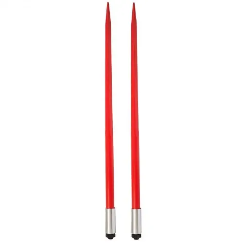VEVOR Frontladerzinken 125 cm Ballenzinken 2041 kg Kapazität, Ballenspieß Schnellbefestigung, rot beschichtete Ballengabeln, mit Sechskantmutter und Hülse für Schaufeln, Traktoren, Lader – Bild 10