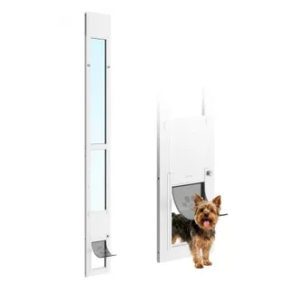 VEVOR Hundeklappe für Glasschiebetür, Hundetür Höhenverstellbar von 1927 bis 2049 mm, Rahmen aus Aluminiumlegierung mit Klappe & Drehscharnier, Abschließbar, für kleine Hunde, Haustiertüren, S VEVOR Hundeklappe für Glasschiebetür, Hundetür Höhenverstellbar von 1927 bis 2049 mm, Rahmen aus Aluminiumlegierung mit Klappe & Drehscharnier, Abschließbar, für kleine Hunde, Haustiertüren, S