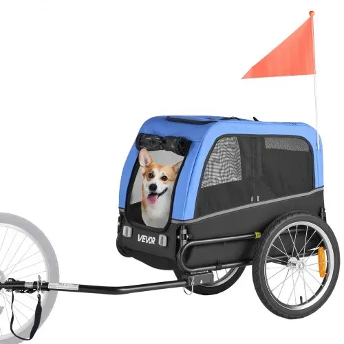 VEVOR Hundeanhänger, unterstützt bis zu 30 kg , Fahrradanhänger für kleine & mittelgroße Hunde, klappbarer Rahmen mit Schnellspannrad, universelle Fahrradkupplung, Reflektor, Flagge, interne Leine – Bild 8