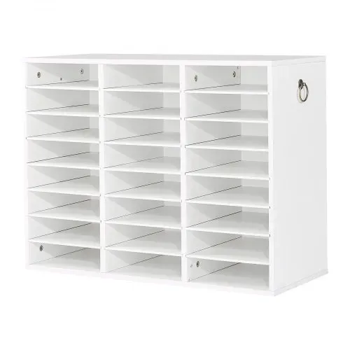 VEVOR Dokumentenablage Holz Schreibtisch Organizer mit 24 Fächern Weiß, Ablagefach für Standard-A4-Dokumente Akten & Papiere, mit Verstellbaren Einlegböden für Büro, Zuhause & Klassenzimmer, MDF – Bild 8