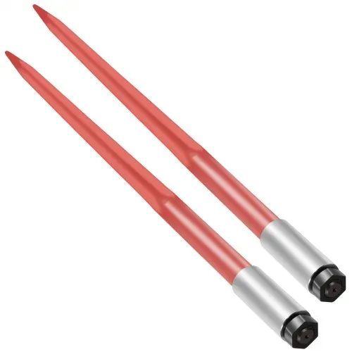 VEVOR Heusapf, 109,2 cm, 1366 kg Tragkraft, Ballenspieß, Schnellbefestigung, quadratische Heuballenspieß, 4,3 cm, rot beschichtete Ballengabeln, Heusapf mit Sechskantmutter und Hülse für Schaufeln, Traktoren, Lader – Bild 10