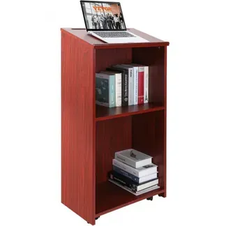 VEVOR Podiumsständer, 47 Zoll Hostessenständer mit 4 rollenden Rädern, Holzpodest mit Lagerregalen und schräger Schreibtischplatte, Rednerpulte und Podien für Kirche, Büro, Schule, Zuhause, Braun VEVOR Podiumsständer, 47 Zoll Hostessenständer mit 4 rollenden Rädern, Holzpodest mit Lagerregalen und schräger Schreibtischplatte, Rednerpulte und Podien für Kirche, Büro, Schule, Zuhause, Braun