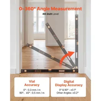 VEVOR Digitale Wasserwaage mit LCD-Display, 120 cm Richtwaage mit 3 Libellen 90°/45°/0°, Meganetische Maurerwaage mit IP54 Wasserschutz & 2 Batterien, 360° Messwerkzeug für Baustelle Hausrenovierung VEVOR Digitale Wasserwaage mit LCD-Display, 120 cm Richtwaage mit 3 Libellen 90°/45°/0°, Meganetische Maurerwaage mit IP54 Wasserschutz & 2 Batterien, 360° Messwerkzeug für Baustelle Hausrenovierung