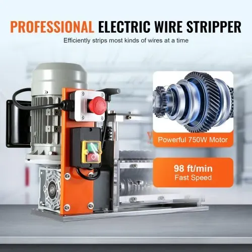 VEVOR Kabelabisoliermaschine Elektrisch 1,5-40mm Kabelschälmaschine 750W Abisoliermaschine 30m pro Minute Geschwindigkeit Abisolierzange 65-Mn-Federstahl Klinge Ideal zum Abisolieren von Kupferdraht VEVOR Kabelabisoliermaschine Elektrisch 1,5-40mm Kabelschälmaschine 750W Abisoliermaschine 30m pro Minute Geschwindigkeit Abisolierzange 65-Mn-Federstahl Klinge Ideal zum Abisolieren von Kupferdraht