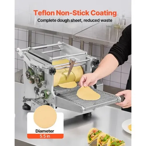 VEVOR elektrischer Tortillamaker, automatische Maschine zur Herstellung von Maistortillas mit Antihaftbeschichtung & Formen (5,5 Zoll), für die Herstellung von Sopes Roti Pita Tortilla – Bild 3