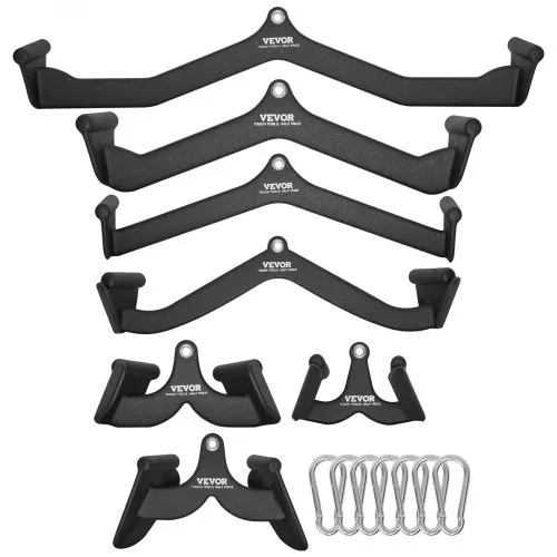 VEVOR Latzug-Aufsätze, Rudergerät mit Kabelzug, T-Stange, V-Stange, 7er-Set, Trizeps-Zugstange, gummibeschichteter Griff für das Krafttraining am Rücken, Bizeps-Curl, Trizeps-Latzugstange für das Fitness-Studio zu Hause VEVOR Latzug-Aufsätze, Rudergerät mit Kabelzug, T-Stange, V-Stange, 7er-Set, Trizeps-Zugstange, gummibeschichteter Griff für das Krafttraining am Rücken, Bizeps-Curl, Trizeps-Latzugstange für das Fitness-Studio zu Hause