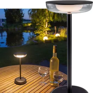 LED Akku-Tischleuchte “Foco Luz” #REST# 2900K, IP44, dimmbar, 26cm, matt schwarz LED Akku-Tischleuchte “Foco Luz” #REST# 2900K, IP44, dimmbar, 26cm, matt schwarz