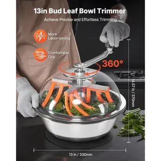 VEVOR Erntemaschine Bowl, 33 cm manueller Knospen-Trimmer, Bud Trimmer, Nass- & Trocken-Hydrokultur-Schneidemaschine, gedrehter Schleuderschnitt für Pflanzen, Blätter, Knospen, Blumen VEVOR Erntemaschine Bowl, 33 cm manueller Knospen-Trimmer, Bud Trimmer, Nass- & Trocken-Hydrokultur-Schneidemaschine, gedrehter Schleuderschnitt für Pflanzen, Blätter, Knospen, Blumen