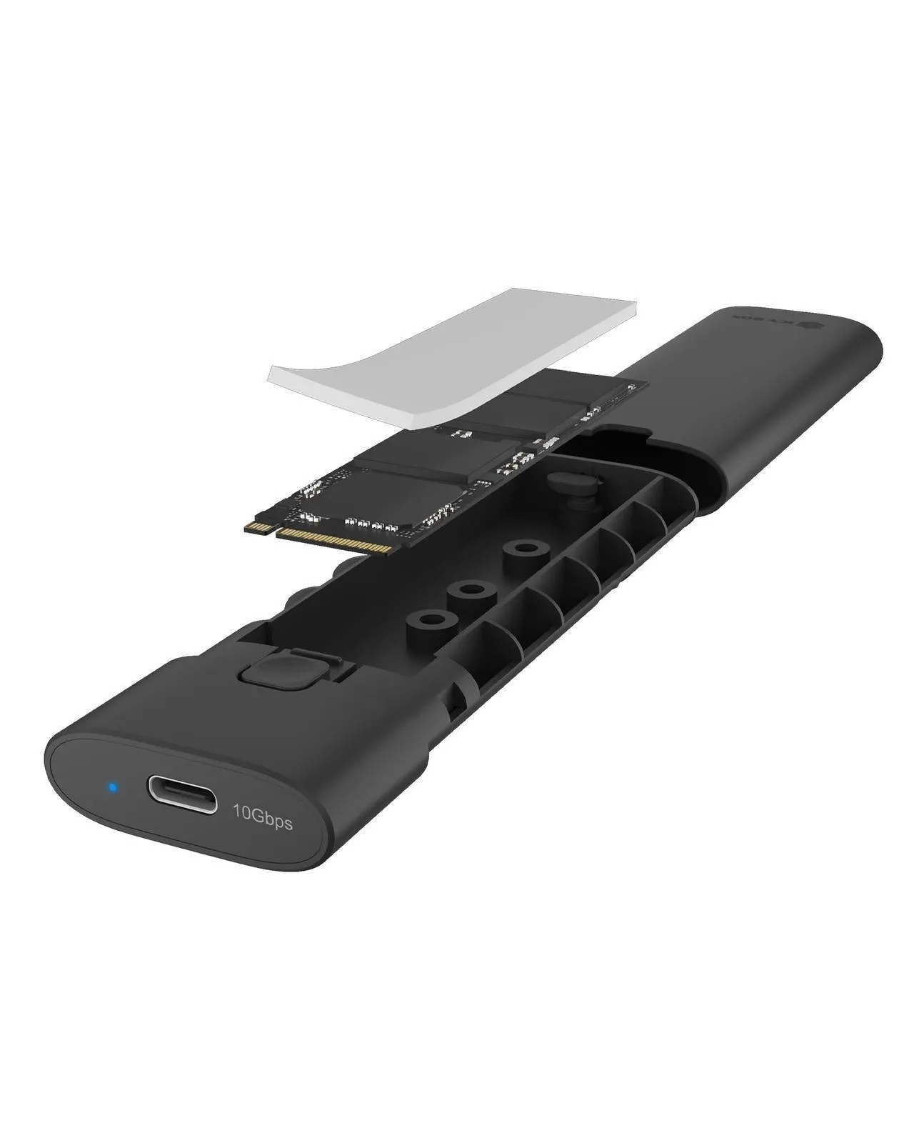 ICY BOX M.2 NVMe SSD Gehäuse, werkzeutloser Einbau, Host USB 3.2 Gen 2 Type-C+A, 10 Gbps, Aluminium – Bild 2