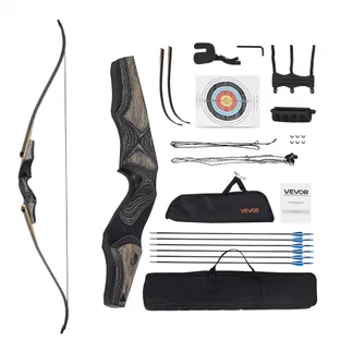 VEVOR Recurvebogen & Pfeile Set (1524 mm), Holz Takedown Bögen, Rechtshänder ergonomisches Recurvebogen-Paket, Langbogen für Outdoor-Zieltraining, Anfänger bis Fortgeschrittene, 13,61 kg VEVOR Recurvebogen & Pfeile Set (1524 mm), Holz Takedown Bögen, Rechtshänder ergonomisches Recurvebogen-Paket, Langbogen für Outdoor-Zieltraining, Anfänger bis Fortgeschrittene, 13,61 kg
