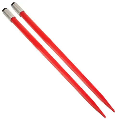 VEVOR Frontladerzinken 125 cm Ballenzinken 2041 kg Kapazität, Ballenspieß Schnellbefestigung, rot beschichtete Ballengabeln, mit Sechskantmutter und Hülse für Schaufeln, Traktoren, Lader – Bild 8