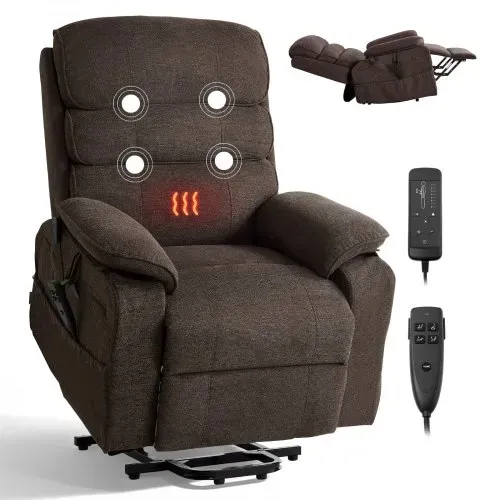 VEVOR Fernsehsessel Elektrisch, Relaxsessel mit Aufstehhilfe, Wärme- & Massagefunktion, Seniorensessel Stufenlose Verstellung, Massagesessel mit Chenille-Bezug & Fernbedienung, Braun VEVOR Fernsehsessel Elektrisch, Relaxsessel mit Aufstehhilfe, Wärme- & Massagefunktion, Seniorensessel Stufenlose Verstellung, Massagesessel mit Chenille-Bezug & Fernbedienung, Braun
