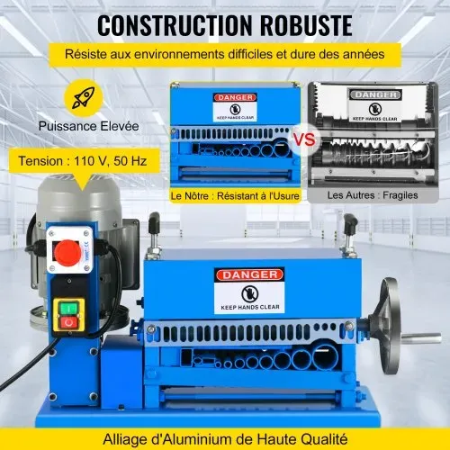VEVOR Kabelabisoliermaschine Elektrisch 220 V Mehrfach-Abisolierzange 0,37 kw 1,5-38 mm Abisoliermaschine mit Schnittgeschwindigkeit Mehrloch-Abisolierzange – Bild 2
