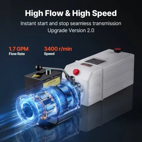 VEVOR Hydraulikaggregat Hydraulikpumpe 10 L 2,2 kW 22 MPa Kippanhänger, für Hebebühnen Scherenhebebühnen Stapler und Kfz-Werkstätten mit Überdruckventil Fördermenge 6,3 L/min, Vertikale Montage – Bild 4