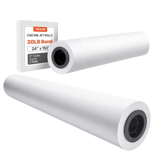 VEVOR Breitformatpapier Papierrollen 609,6 mm (B) / 45,7 m (L), 2 Rollen 20 lb Plotterpapierrollen ideal für CAD-Zeichnungen technische Pläne GIS-Karten Architekturentwürfe Plotterpapier VEVOR Breitformatpapier Papierrollen 609,6 mm (B) / 45,7 m (L), 2 Rollen 20 lb Plotterpapierrollen ideal für CAD-Zeichnungen technische Pläne GIS-Karten Architekturentwürfe Plotterpapier