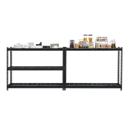 VEVOR Lagerregale, 1361 kg, 5-stufiges Schwerlastregal für die Garage, 508x1219,2x1828,8 mm, verstellbares Steckregal, Kellerregal, Industrieregal, Allzweckregal, für Küche, Lager, Keller, schwarz – Bild 10