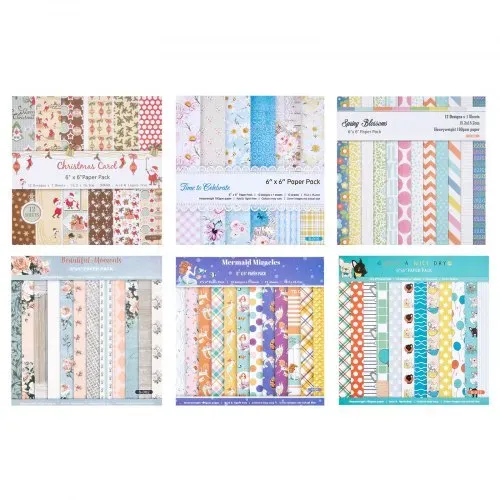VEVOR Scrapbook-Papier, 72 Blätter 152x152 mm, Gemischtes Bastelpapier für VEVOR Stanz- & Prägemaschinen, Gemustertes Design für Dekorationen, Scrapbooking, Kartenherstellung & DIY-Bastelarbeiten – Bild 10
