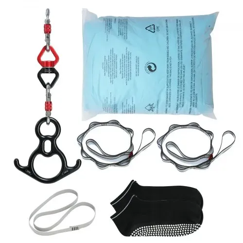 VEVOR Aerial Yoga Hängematte Set 10 x 2,8 m, Blau Aerial Yoga Swing Air Fliegen, Indoor Aerial Yoga Hammock Swing 1000 kg Max. Tragfähigkeit, inkl. Yoga-Socken & Stahlkarabiner & Alu-Drehgelenk – Bild 8