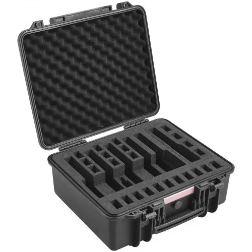 VEVOR Hartschalenkoffer für Pistolen mit vorgeschnittenem Futter, wasser- und staubdichter Hartschalenkoffer für 6 Pistolen, 19,3 × 17,1 × 8,3 Zoll, abschließbarer Pistolenkoffer, schwarz – Bild 8