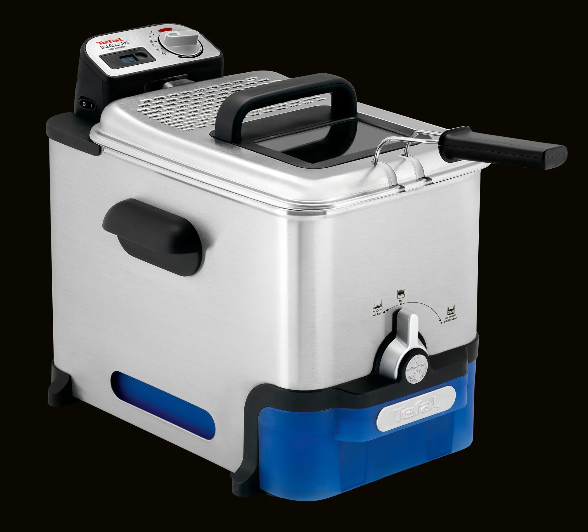 Tefal Oleoclean Pro Inox & Design FR8040 Einzelbild 3,5 l 2300 W Schwarz, Edelstahl – Bild 4