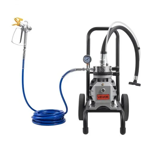 VEVOR Membran-Airless-Farbspritzgerät 1800 W, Rollbares Farbspritzgerät mit 22,75 MPa Hochdruck, 10 m Hochdruckschlauch, Reinigungsnadel und Bürste, für DIY-Sprüharbeiten im Innen- und Außenbereich – Bild 10