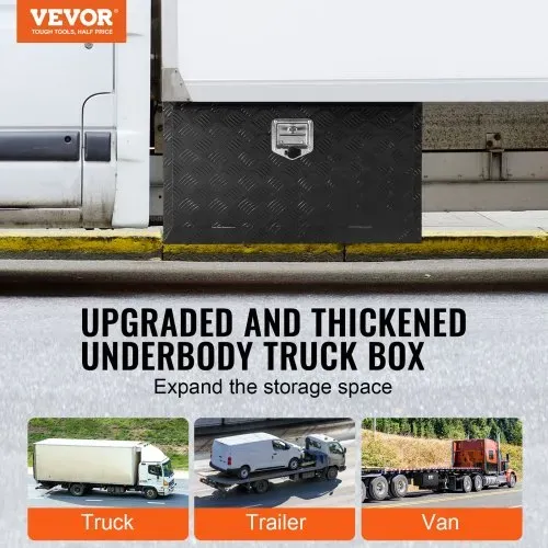 VEVOR Truckbox Werkzeugbox, Unterboden-Anhängerbox, Werkzeugkasten 760 x 355 x 405 mm Aufbewahrungsbox, Aluminiumlegierung, 30 kg belastbarer Werkzeugkasten, abschließbare Werkzeugkiste Schwarz VEVOR Truckbox Werkzeugbox, Unterboden-Anhängerbox, Werkzeugkasten 760 x 355 x 405 mm Aufbewahrungsbox, Aluminiumlegierung, 30 kg belastbarer Werkzeugkasten, abschließbare Werkzeugkiste Schwarz