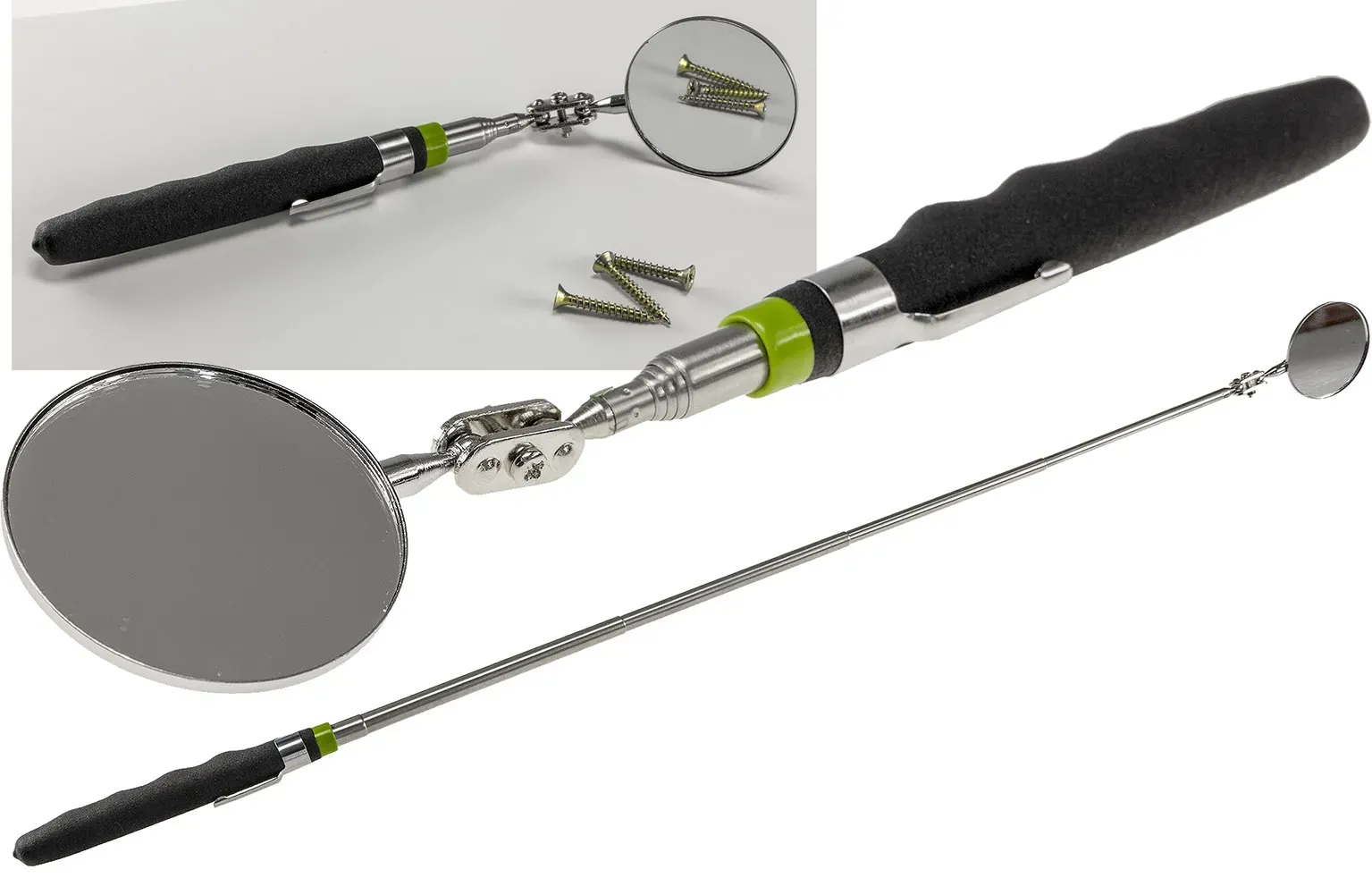 Teleskop Werkzeug mit 50mm Spiegel Gesamtlänge 16-70cm, 2-fach Kugelgelenk Teleskop Werkzeug mit 50mm Spiegel Gesamtlänge 16-70cm, 2-fach Kugelgelenk