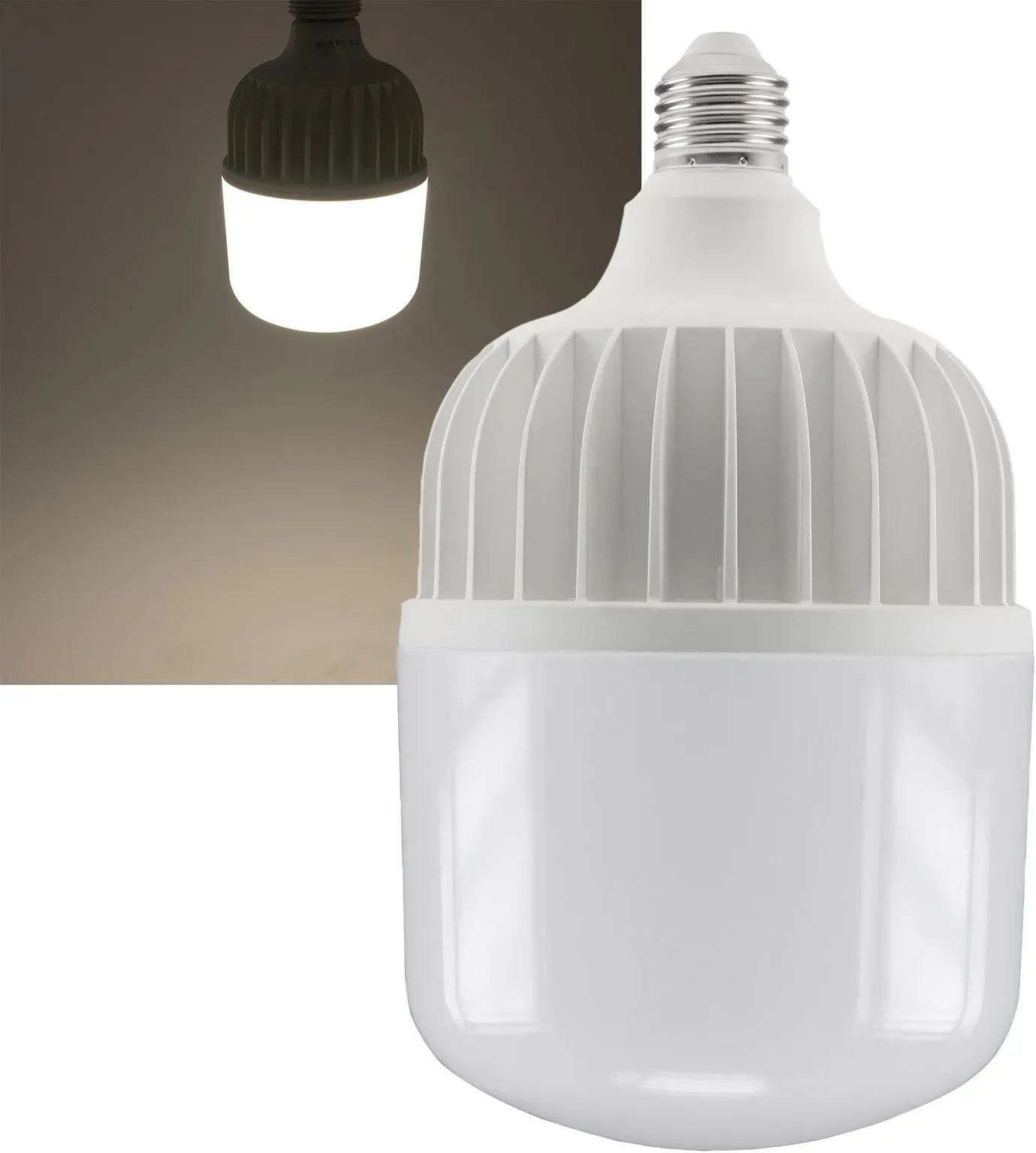 LED Jumbo Lampe E27 50W “G500n” 4538lm, 4000K,neutralweiß, ØxH 12×21,5cm LED Jumbo Lampe E27 50W “G500n” 4538lm, 4000K,neutralweiß, ØxH 12×21,5cm
