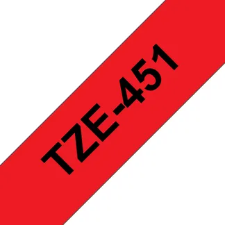 Brother TZE-451 Etiketten erstellendes Band Schwarz auf rot TZ Brother TZE-451 Etiketten erstellendes Band Schwarz auf rot TZ