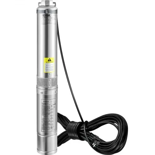 VEVOR 88,9 mm Tiefbrunnenpumpe 750W Brunnenpumpe 105L/min Tauchpumpe max. Förderhöhe 62m Rohrpumpe 230V 50Hz Sandpumpe IP68 Wasserpumpe mit 20m Kabel Pumpe Ideal zur Bewässerung oder Wasser-Versorgung – Bild 9