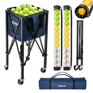 VEVOR Tennisballwagen Faltbar, Tennisballkorb für 150 Tennisballs oder 260 Pickleballs, Ballwagen mit Rahmen aus Aluminiumlegierung Tragetasche & Sammelrohr, Ballkorb mit Rollen für Training, Schwarz VEVOR Tennisballwagen Faltbar, Tennisballkorb für 150 Tennisballs oder 260 Pickleballs, Ballwagen mit Rahmen aus Aluminiumlegierung Tragetasche & Sammelrohr, Ballkorb mit Rollen für Training, Schwarz