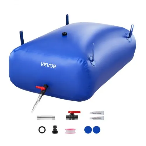 VEVOR Wasserspeicherblase, 330 L Wassersack mit Wasserhahn, Faltbarer & Tragbarer Wasserbeutel aus 1000D PVC, Wasserspeicher für Bewässerungssystem, Trockenheitsresistenz & Katastrophenfälle, Blau VEVOR Wasserspeicherblase, 330 L Wassersack mit Wasserhahn, Faltbarer & Tragbarer Wasserbeutel aus 1000D PVC, Wasserspeicher für Bewässerungssystem, Trockenheitsresistenz & Katastrophenfälle, Blau