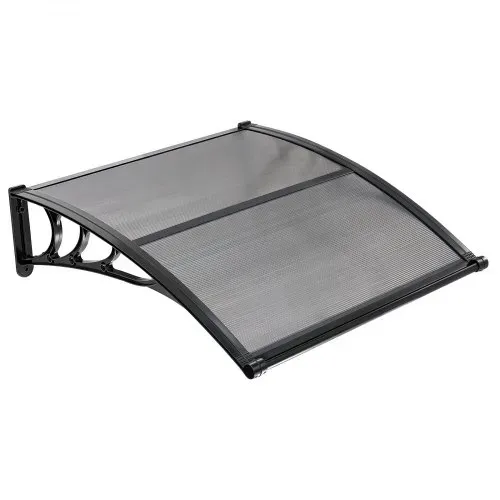VEVOR Vordach für Haustür, 965x1017 mm, Pultbogenvordach, Überdachung mit Entwässerung & ABS-Halterung, Regen-, Schnee- & Sonnenschutz, Polycarbonat-Türdach für Veranda & Terrasse, Rauchgrau – Bild 8