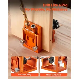 VEVOR Pocket Hole Jig Set Taschenloch-Vorrichtungssatz 12-48 mm Vorrichtungs-Taschenlochsystem mit Stufenbohrer, Sechskantschlüssel, Bohrstoppring, Vierkant-Antriebsbit, Dübel und Schrauben VEVOR Pocket Hole Jig Set Taschenloch-Vorrichtungssatz 12-48 mm Vorrichtungs-Taschenlochsystem mit Stufenbohrer, Sechskantschlüssel, Bohrstoppring, Vierkant-Antriebsbit, Dübel und Schrauben