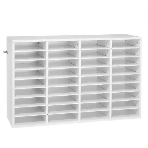 VEVOR Briefablage mit 36 Ablagefächern & Herausnehmbaren Regalböden, Dokumentenablage aus Holz, Aktenhalter für Büro, Zuhause oder Klassenzimmer, Literaturorganizer für Akten Dokumenten Papier, Weiß – Bild 8
