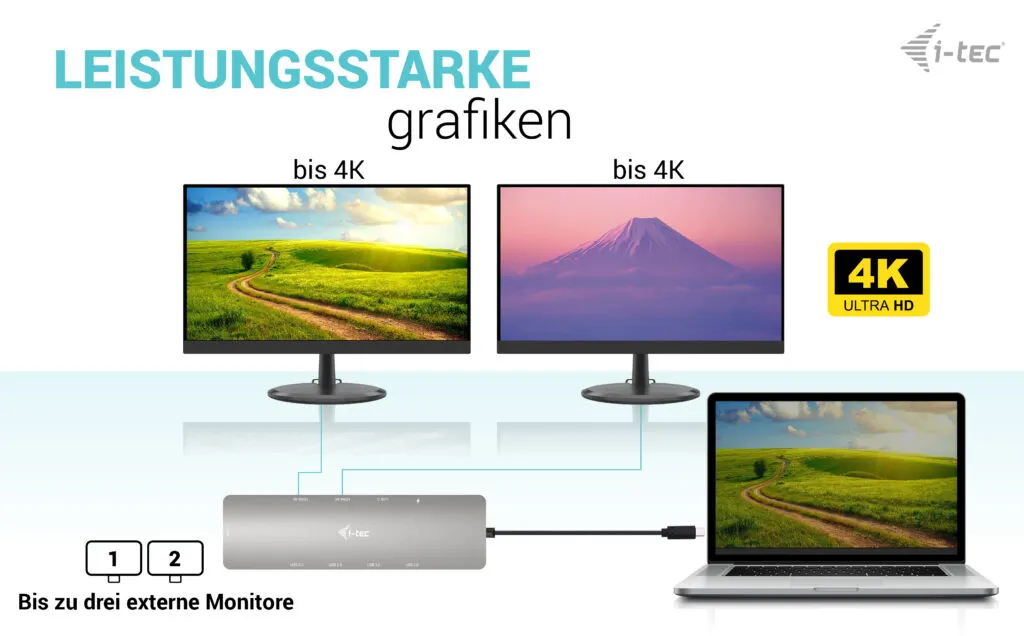 i-tec USB-C Metal Nano 2x Display Docking Station + Power Delivery 100 W – Bild 7