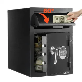 VEVOR Einwurftresor Falltresor 1,2 Kubikfuß Fallsafe mit großer Einwurfschlitz an der Vorderseite, Drop Schranktresor mit digitalem Tastenfeld & 2 Ebenen & Ersatzschlüsseln für Bargeld Bankbelege VEVOR Einwurftresor Falltresor 1,2 Kubikfuß Fallsafe mit großer Einwurfschlitz an der Vorderseite, Drop Schranktresor mit digitalem Tastenfeld & 2 Ebenen & Ersatzschlüsseln für Bargeld Bankbelege