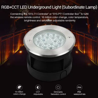 MiBoxer SYS-RD2 LED Subordinate Bodeneinbaustrahler 9W RGB+CCT mit Funk und WLAN MiBoxer SYS-RD2 LED Subordinate Bodeneinbaustrahler 9W RGB+CCT mit Funk und WLAN