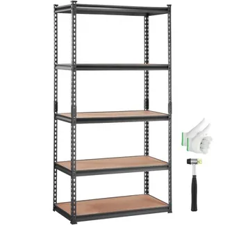VEVOR Lagerregal, 5-stufig verstellbar, 2000 lbs Tragkraft, robuste Garagenregale, Metall-Organizer-Allzweckregal, schwarz, 36″ L x 18″ B x 72″ H für Küche, Speisekammer, Keller, Badezimmer, Wäscherei VEVOR Lagerregal, 5-stufig verstellbar, 2000 lbs Tragkraft, robuste Garagenregale, Metall-Organizer-Allzweckregal, schwarz, 36″ L x 18″ B x 72″ H für Küche, Speisekammer, Keller, Badezimmer, Wäscherei