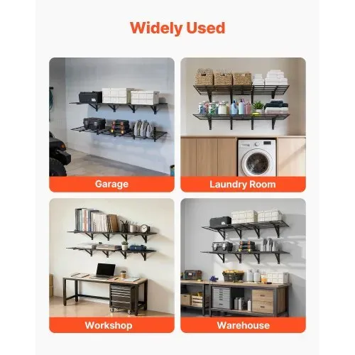 VEVOR 2er-Set Garagenregal 1832x635x305mm Werkzeugaufbewahrung 362 kg pro Schicht Werkzeughalter Wand 1832x635 mm Regalfläche Aufbewahrungsregale Metallregal Werkzeug Organizer Wandregale – Bild 6