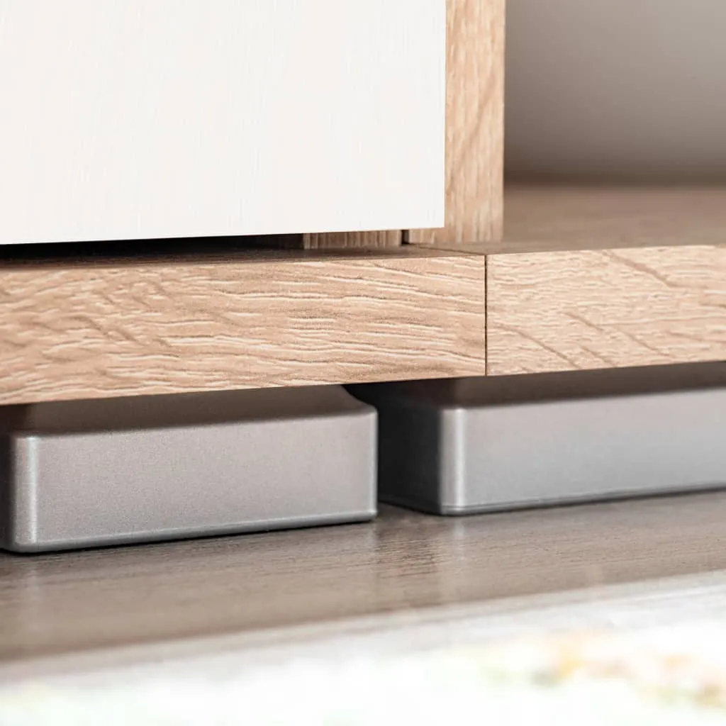 vidaXL TV-Wohnwand mit LED-Leuchten Sonoma Eiche und Weiß – Bild 5