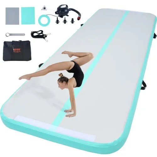 VEVOR Gymnastik-Luftmatte Aufblasbare Gymnastik-Tumbling-Matte, Tumbling-Bahn mit Elektrischer Pumpe, 300 x 101 x 10 cm Trainingsmatten für den Heimgebrauch/Fitnessstudio/Yoga/Cheerleading Grün VEVOR Gymnastik-Luftmatte Aufblasbare Gymnastik-Tumbling-Matte, Tumbling-Bahn mit Elektrischer Pumpe, 300 x 101 x 10 cm Trainingsmatten für den Heimgebrauch/Fitnessstudio/Yoga/Cheerleading Grün