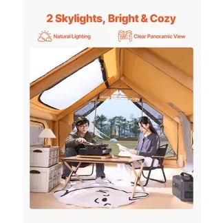 VEVOR Aufblasbares Zelt für Camping, 5-8 Personen Zelt mit Handpumpe, 4x3x2,2 m Glamping-Zelt mit 2 Oberlichtern, Baldachin, Ofenanschluss, 2 Türen, Netzfenstern & Aufbewahrungstasche VEVOR Aufblasbares Zelt für Camping, 5-8 Personen Zelt mit Handpumpe, 4x3x2,2 m Glamping-Zelt mit 2 Oberlichtern, Baldachin, Ofenanschluss, 2 Türen, Netzfenstern & Aufbewahrungstasche