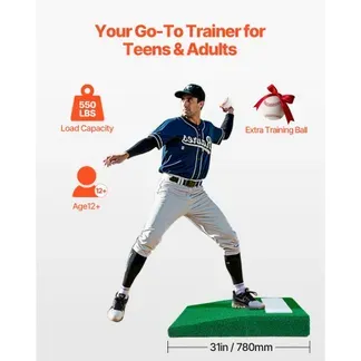 VEVOR Pitching Mound, tragbarer Baseball Pitcher Mound, 31 Zoll Pitching-Trainingsausrüstung (Oudoor / Indoor), Softball-Pitching-Hilfen mit Antifade-Rasen & Pitching-Gummi & Tragegriff VEVOR Pitching Mound, tragbarer Baseball Pitcher Mound, 31 Zoll Pitching-Trainingsausrüstung (Oudoor / Indoor), Softball-Pitching-Hilfen mit Antifade-Rasen & Pitching-Gummi & Tragegriff